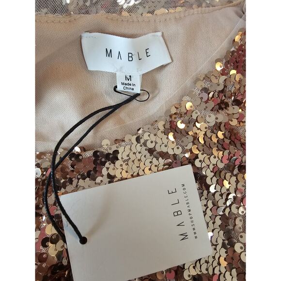 NWT Mable Mermaid Two Piece Rose Gold Sequin Gown Form Fit Prom Dress SMALL SM S - Picture 7 of 10